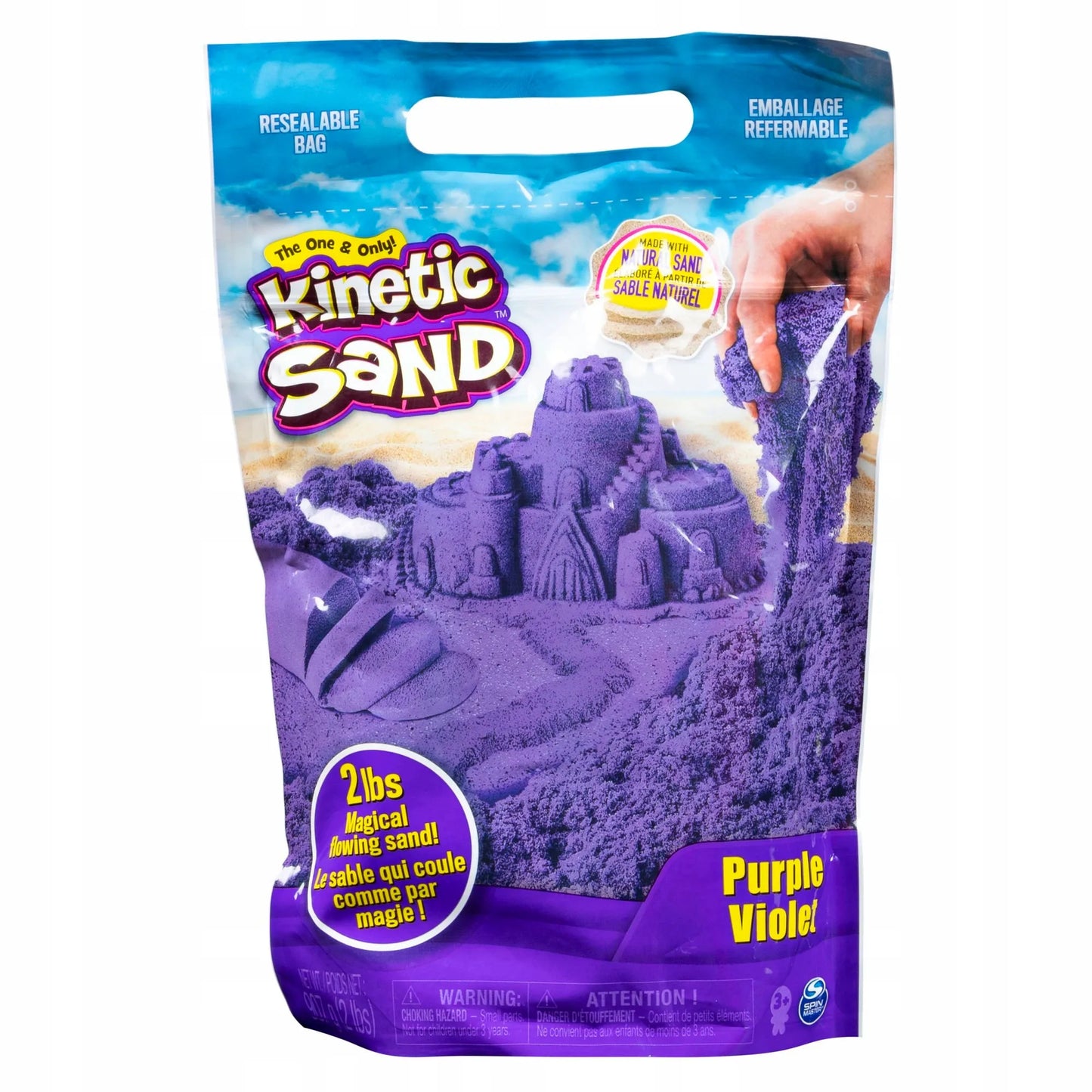 Kinetinis smėlis violetinės spalvos plastmasinė masė ryškių spalvų KINETIC SAND 900g