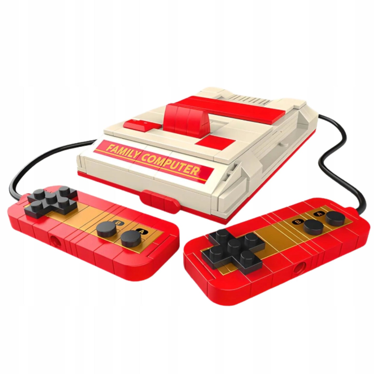 Konstrukcinės kaladėlės retro vaizdo žaidimų konsolė, kompiuteris vintage 230 det.