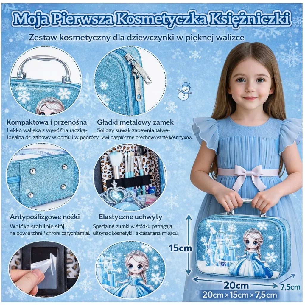 Kosmetikos rinkinys mergaitei lagaminėlis grožio rinkinys makiažas Princesė