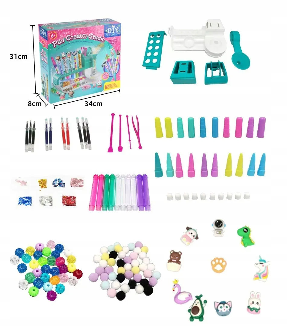 Kūrybinis rinkinys vaikams stebuklingų rašiklių gamybos fabrikas DIY PEN CREATOR