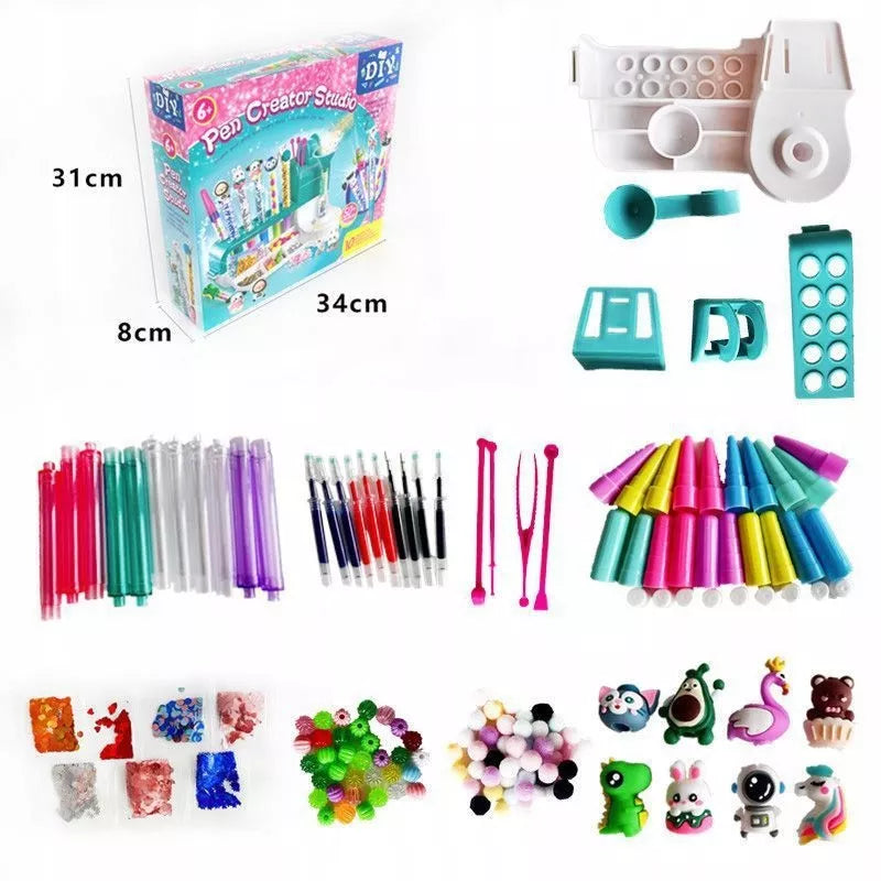 Kūrybinis rinkinys vaikams stebuklingų rašiklių gamybos fabrikas DIY PEN CREATOR