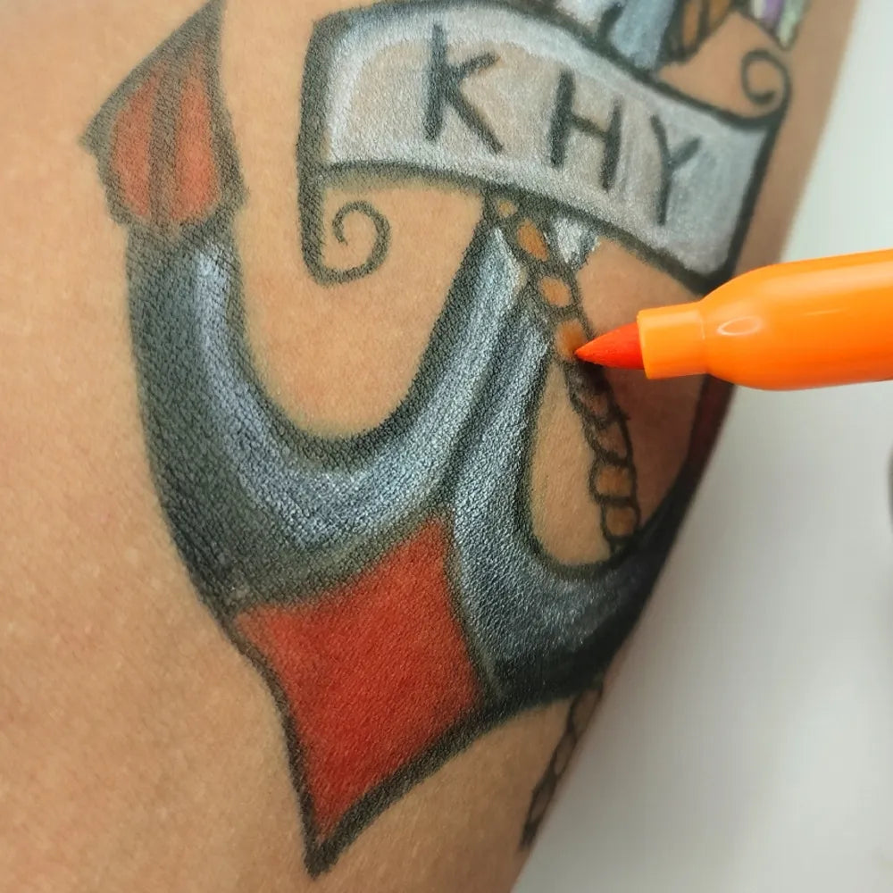 Laikinos tatuiruotės vaikams plaunamos tatuiruotės trafaretų rinkinys + 10x flomasteriai