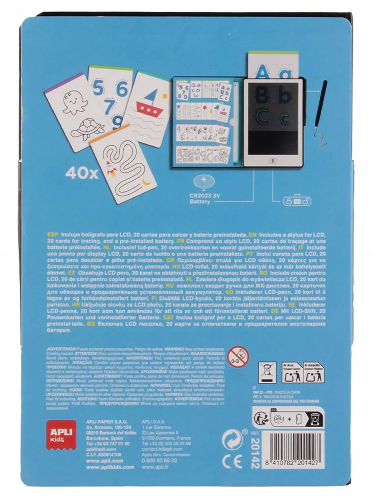 LCD planšetė su 40 piešimo šablonų Apli Kids uniw