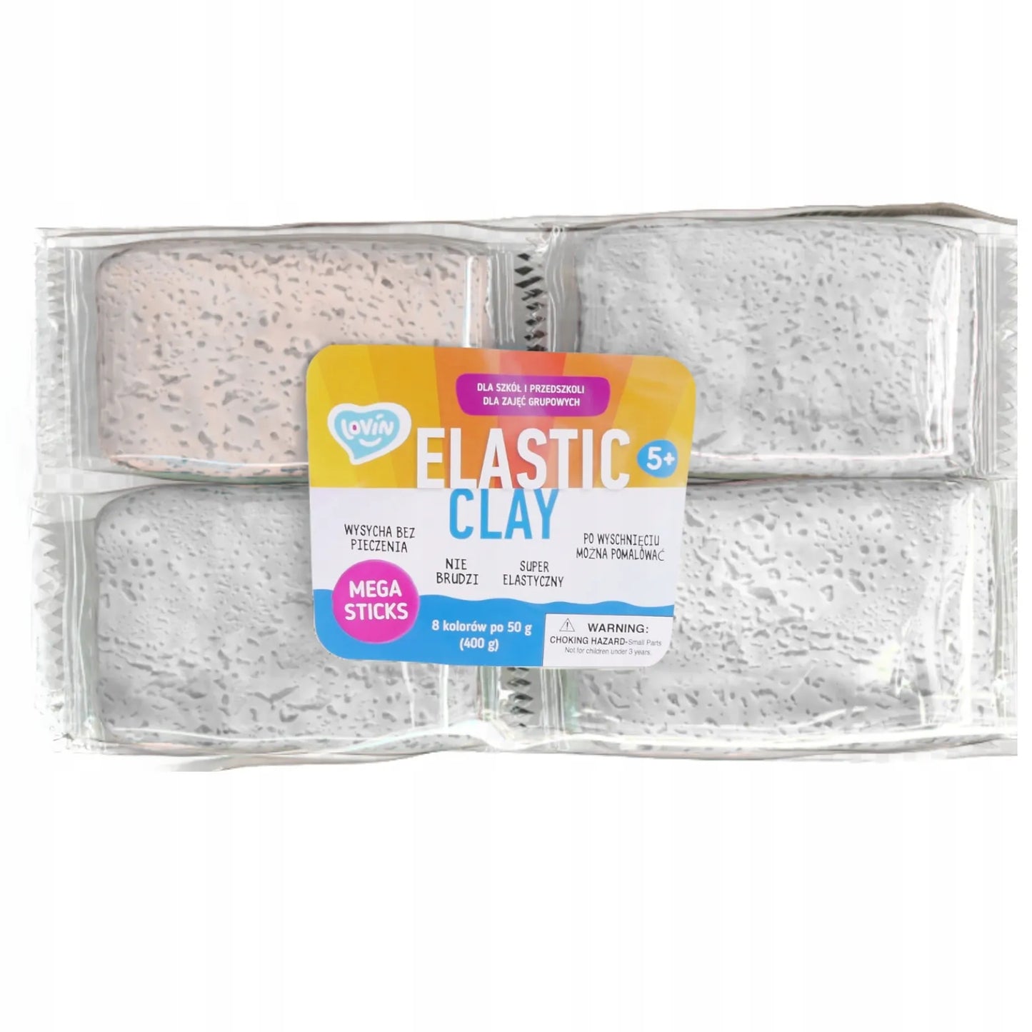 Lengvo modelino rinkinys baltas 8x50g