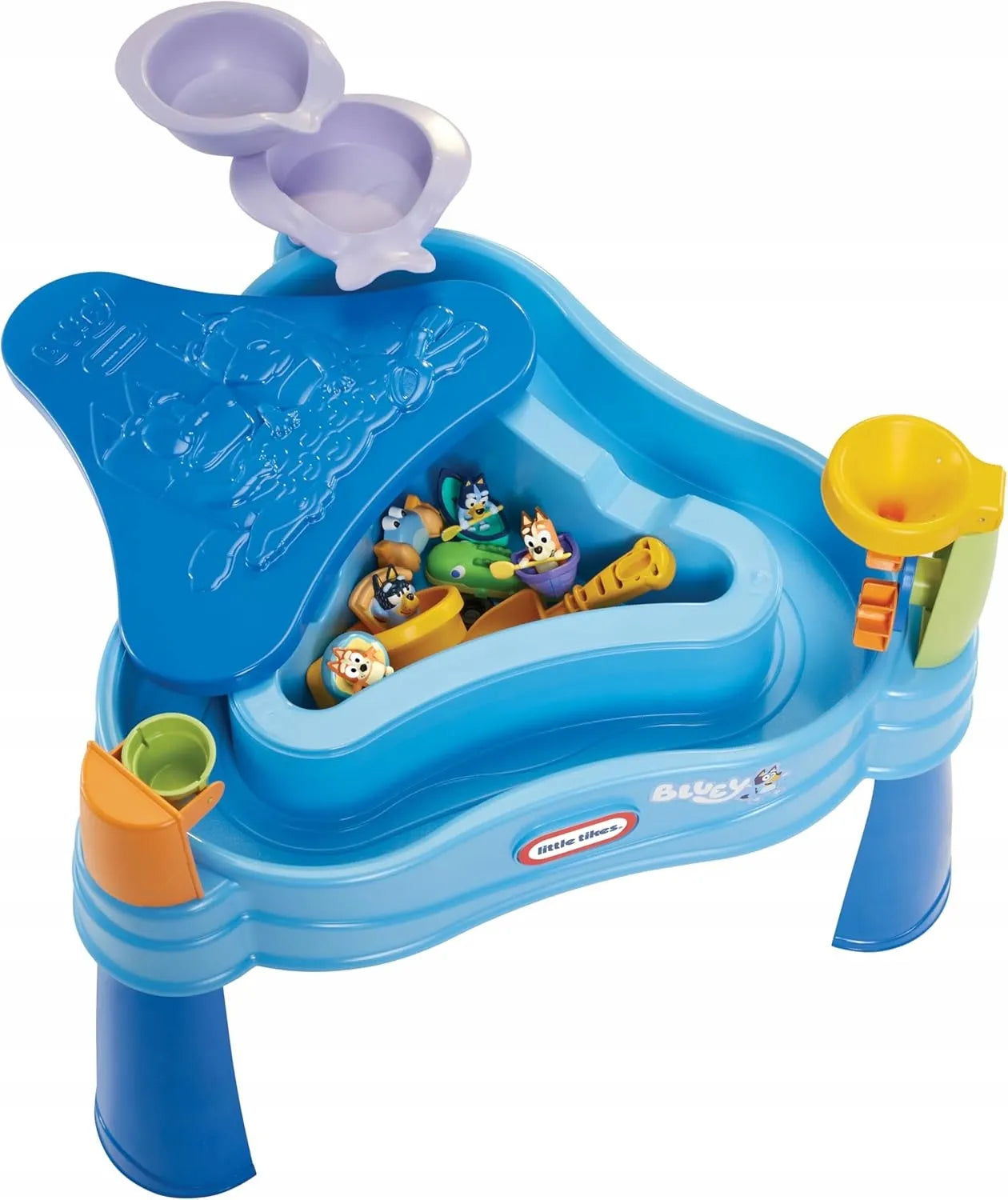 Little Tikes Bluey vandens stalas, smėlio dėžė su fontanu + figūrėlės