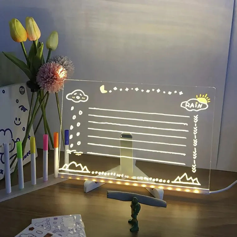 Maginė lentoje piešimui ir rašymui 3D su šviesos efektais ir žymekliais
