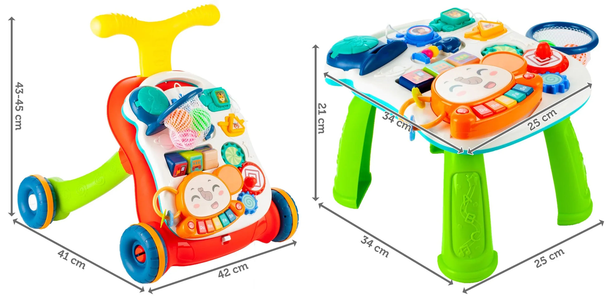 MalPlay 5-in-1 interaktyvi vaikštynė, stumdukas ir mokomasis staliukas