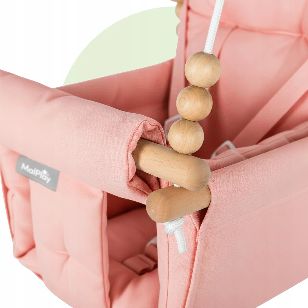 MalPlay medvilninės sūpynės kūdikiams su pagalvėlėmis ir saugos diržais 12–36 mėn. 60 kg