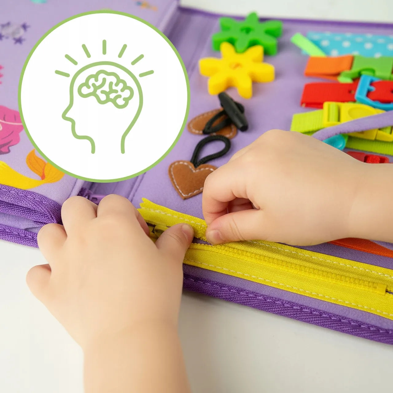 MalPlay Montessori veltinis sensorinis lavinantis knygelės tipo krepšelis