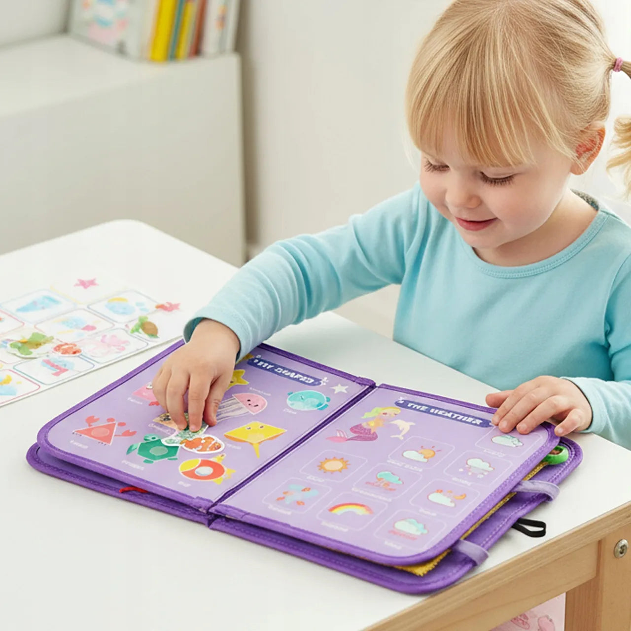 MalPlay Montessori veltinis sensorinis lavinantis knygelės tipo krepšelis