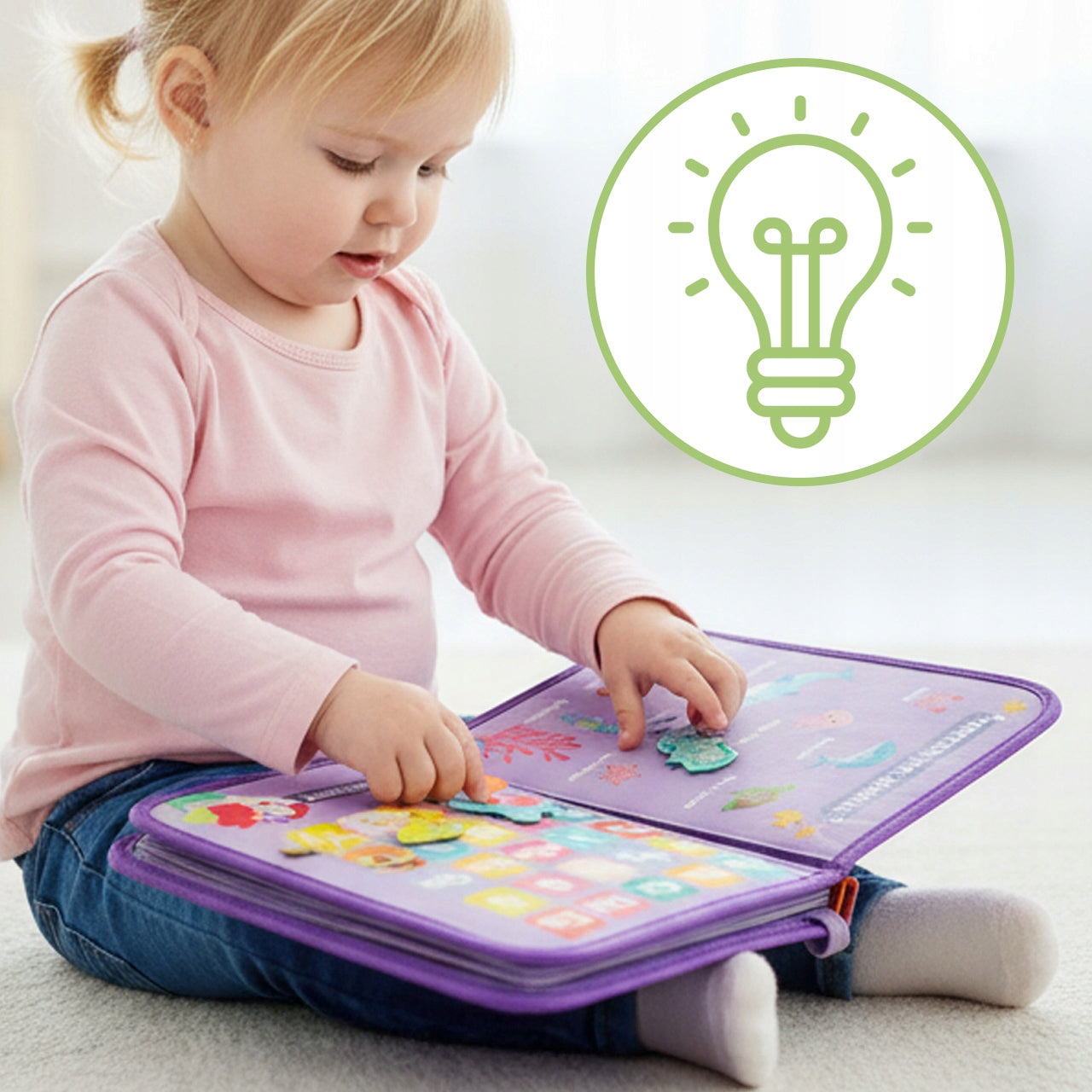 MalPlay Montessori veltinis sensorinis lavinantis knygelės tipo krepšelis