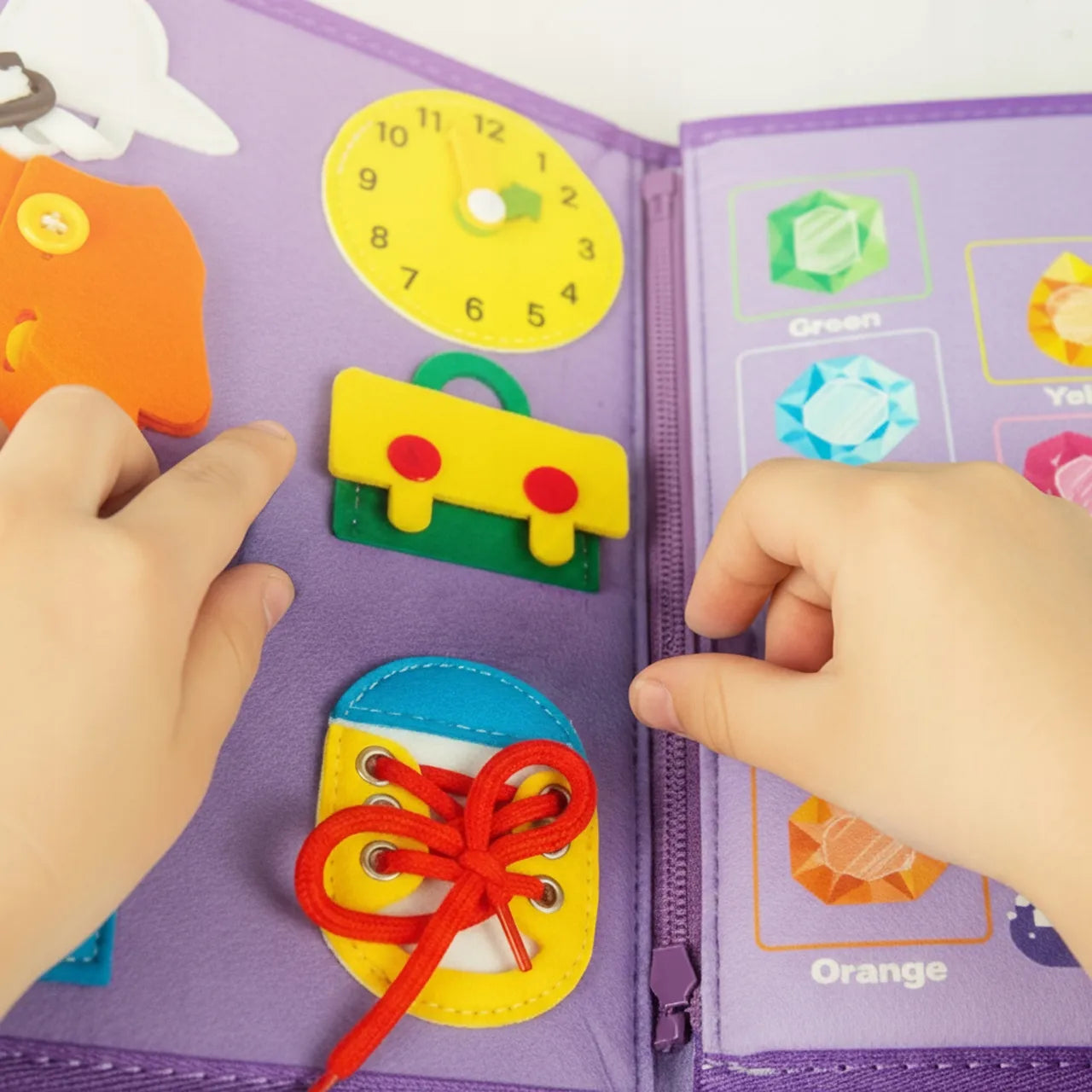 MalPlay Montessori veltinis sensorinis lavinantis knygelės tipo krepšelis