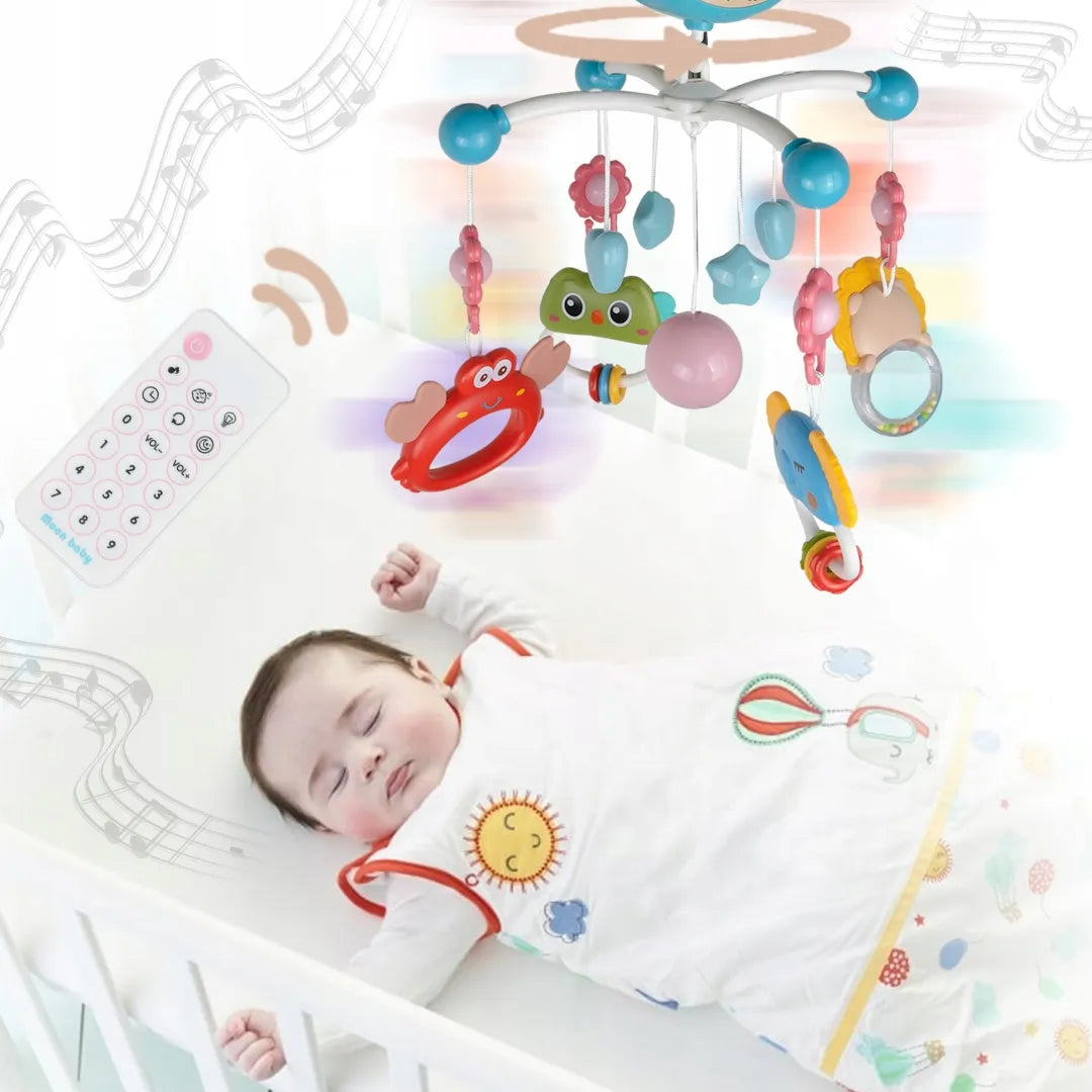 MalPlay vaikiška lovytės karuselė su muzika, projektoriumi, pulteliu ir laikmačiu