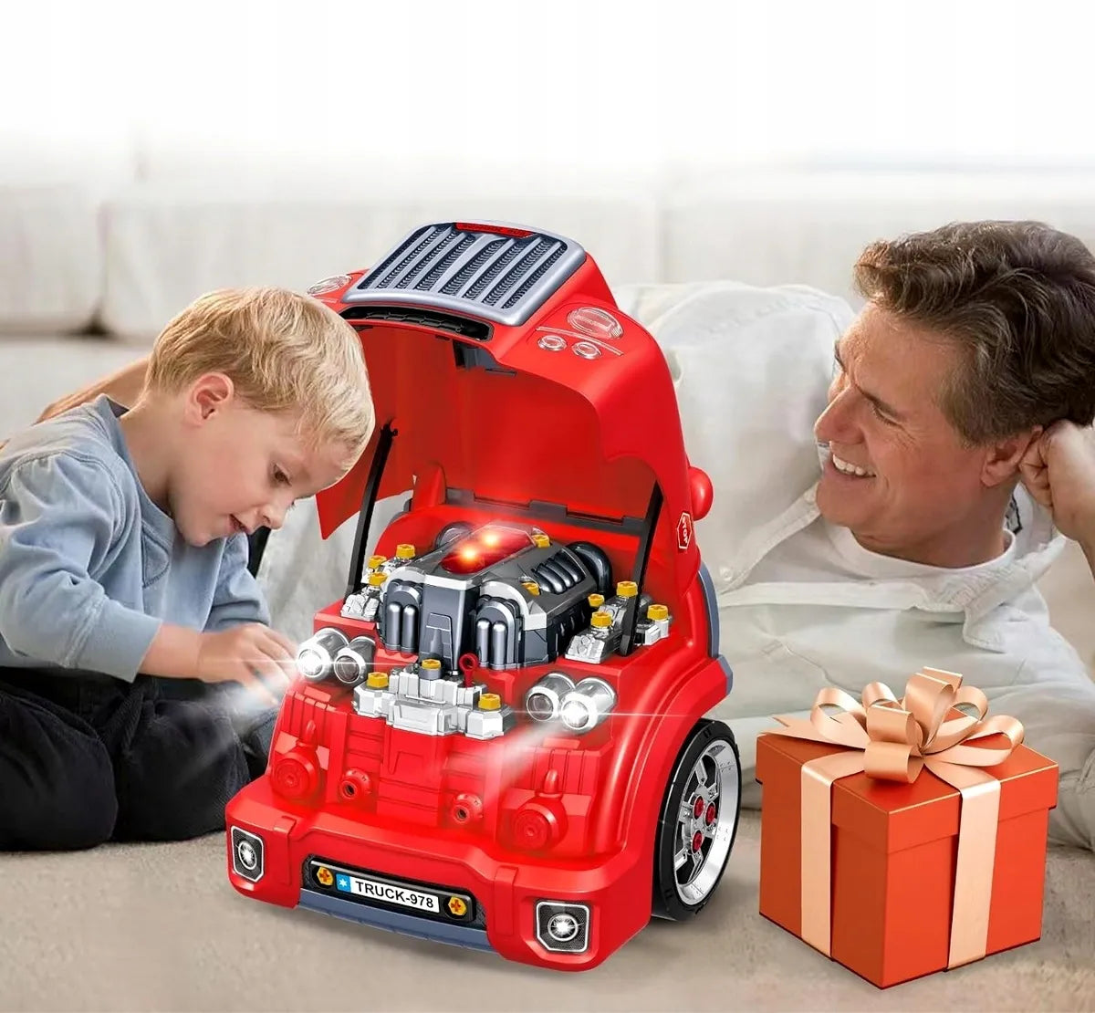 Mechaniko rinkinys vaikams variklis išardomas automobilis dirbtuvės su efektais