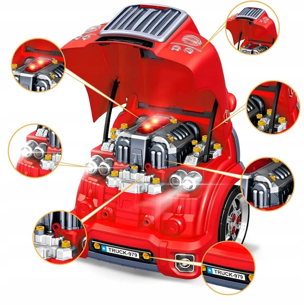 Mechaniko rinkinys vaikams variklis išardomas automobilis dirbtuvės su efektais