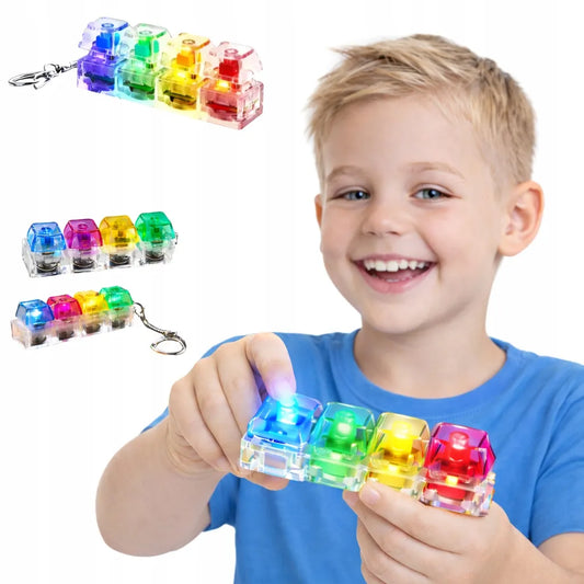 Mechaninė klaviatūra LED fidget, antistresinis raktų pakabukas