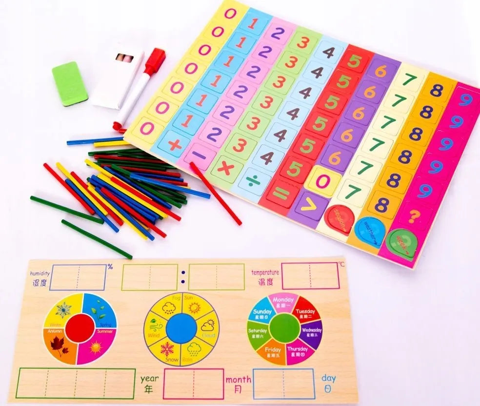 Medinė daugiafunkcė edukacinė lenta 2in1