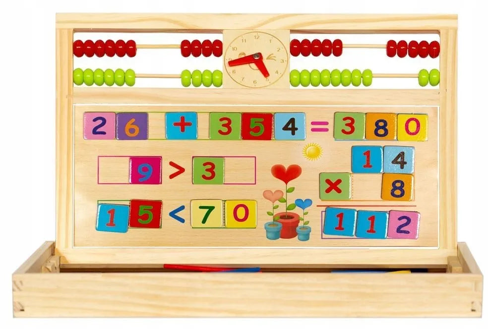 Medinė daugiafunkcė edukacinė lenta 2in1