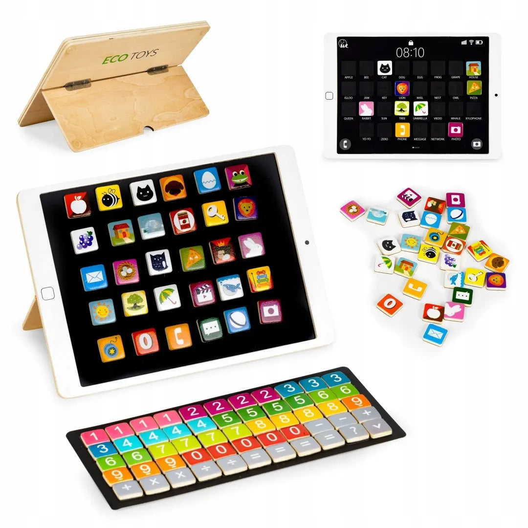 Medinė edukacinė planšetė magnetinė lenta ECOTOYS