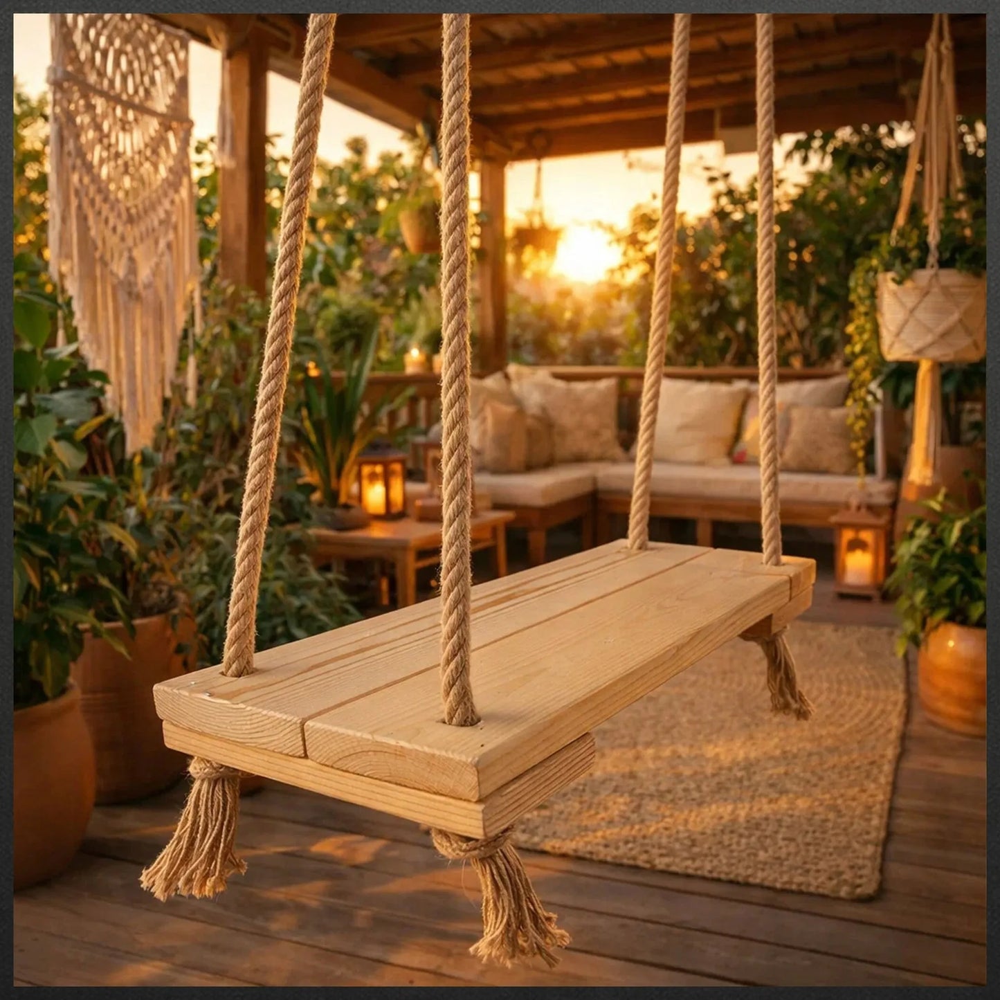 MEDINĖ SŪPYNĖS SODUI NAMAMS LENTELĖ LOFT BOHO TVIRTOS PREMIUM 49 CM