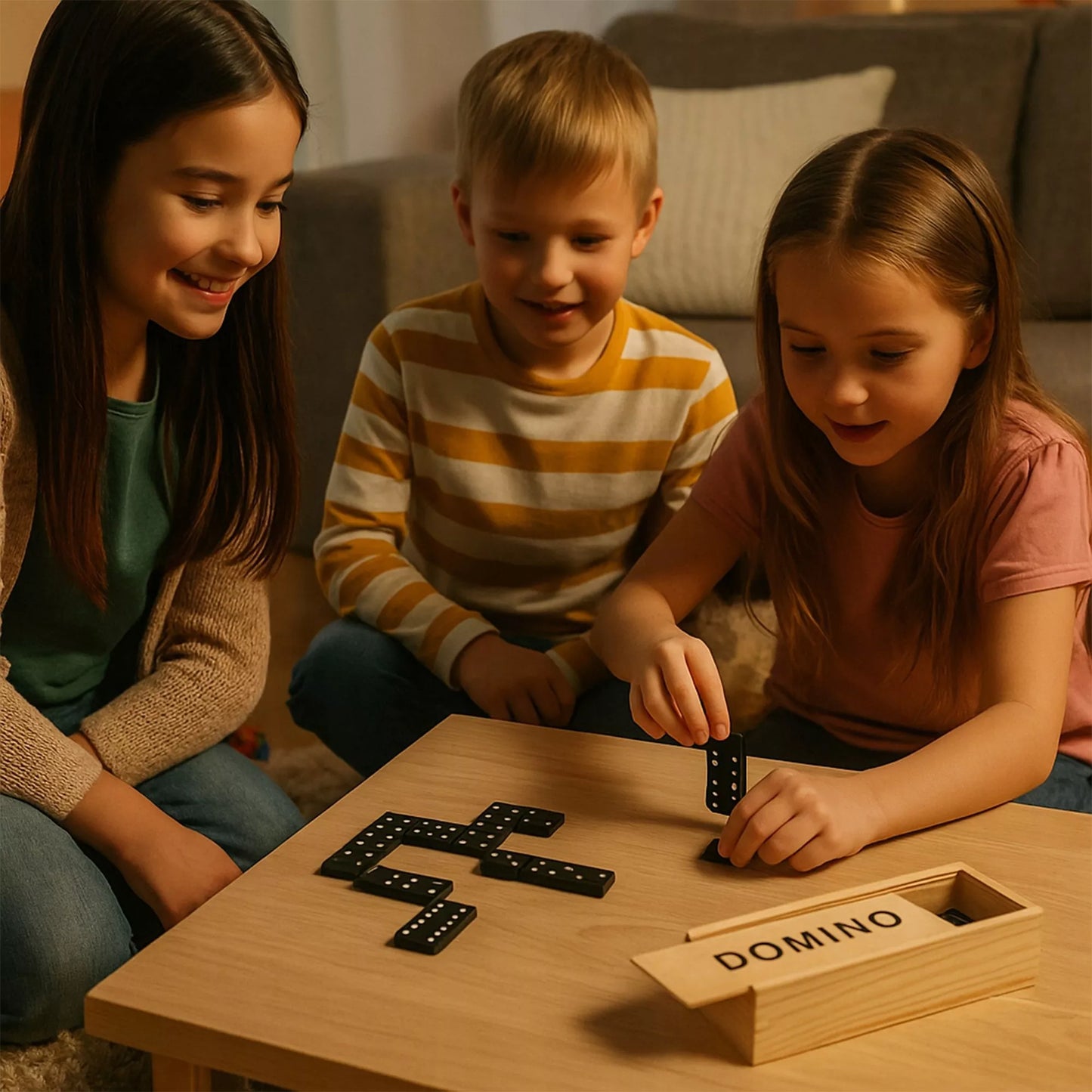 Medinis edukacinis domino žaidimas šeimai
