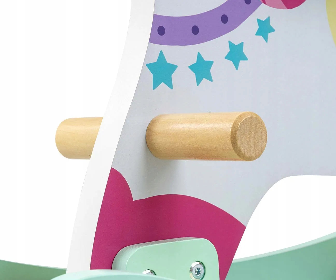 Medinis supamasis arkliukas su turėklais Lucky 12 - Unicorn Milly Mally