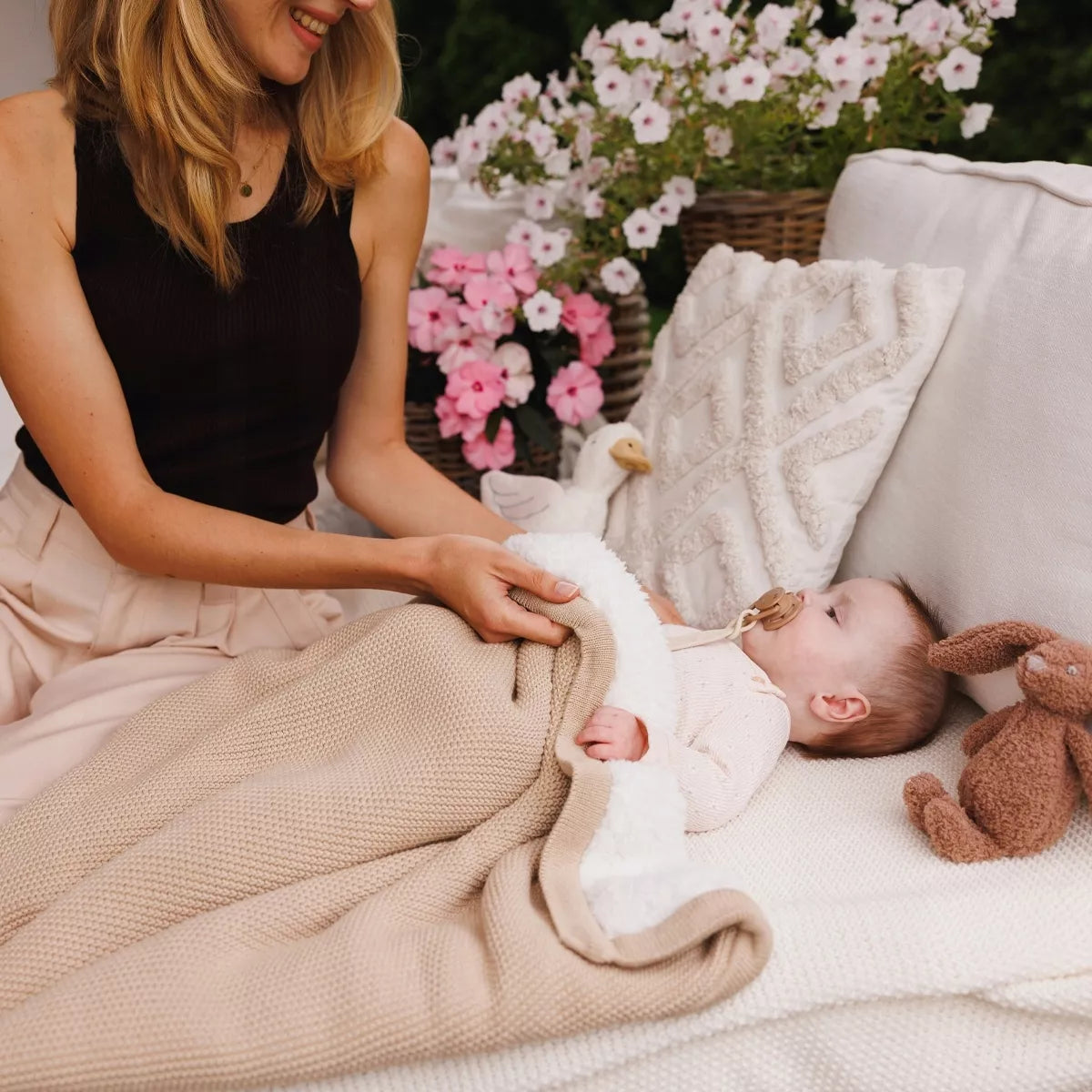Medvilninis pašiltintas vaikiškas pledas Babyono