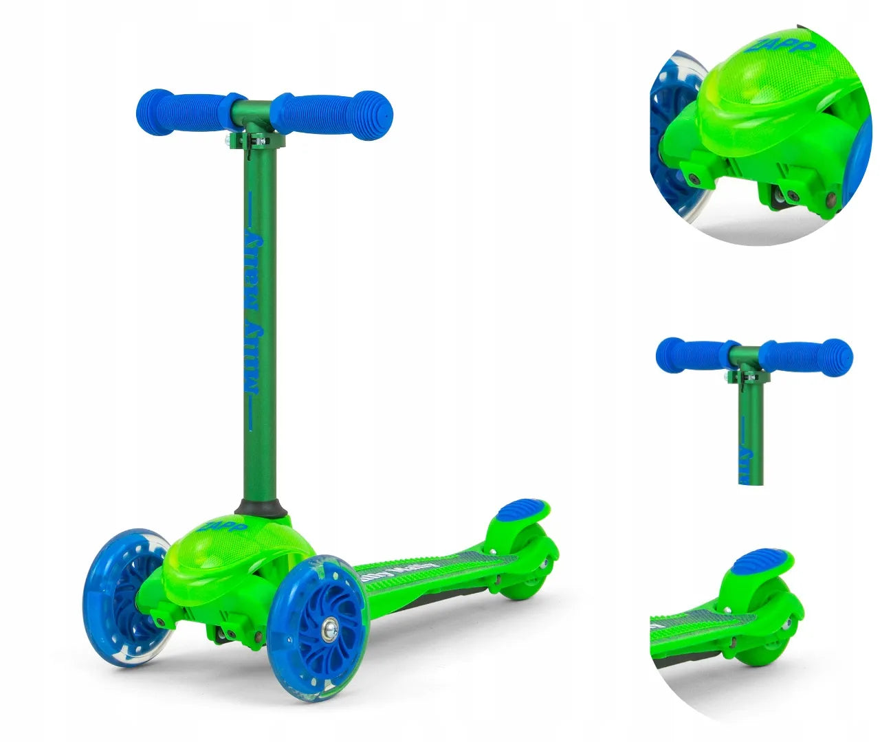 MILLY MALLY SCOOTER ZAPP triratukas su LED ratukais