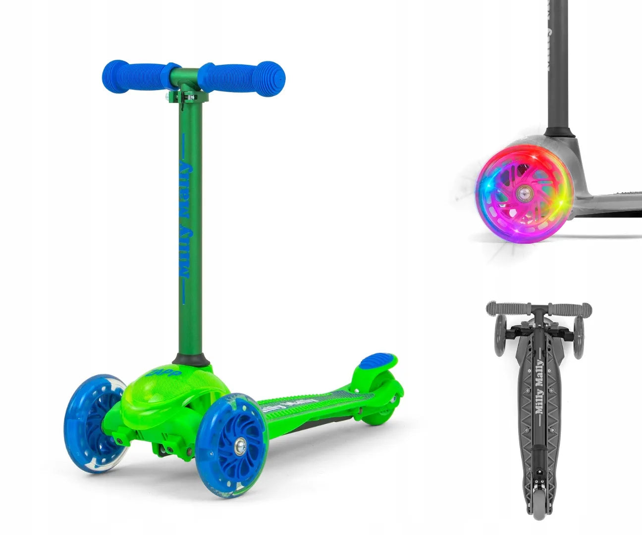 MILLY MALLY SCOOTER ZAPP triratukas su LED ratukais