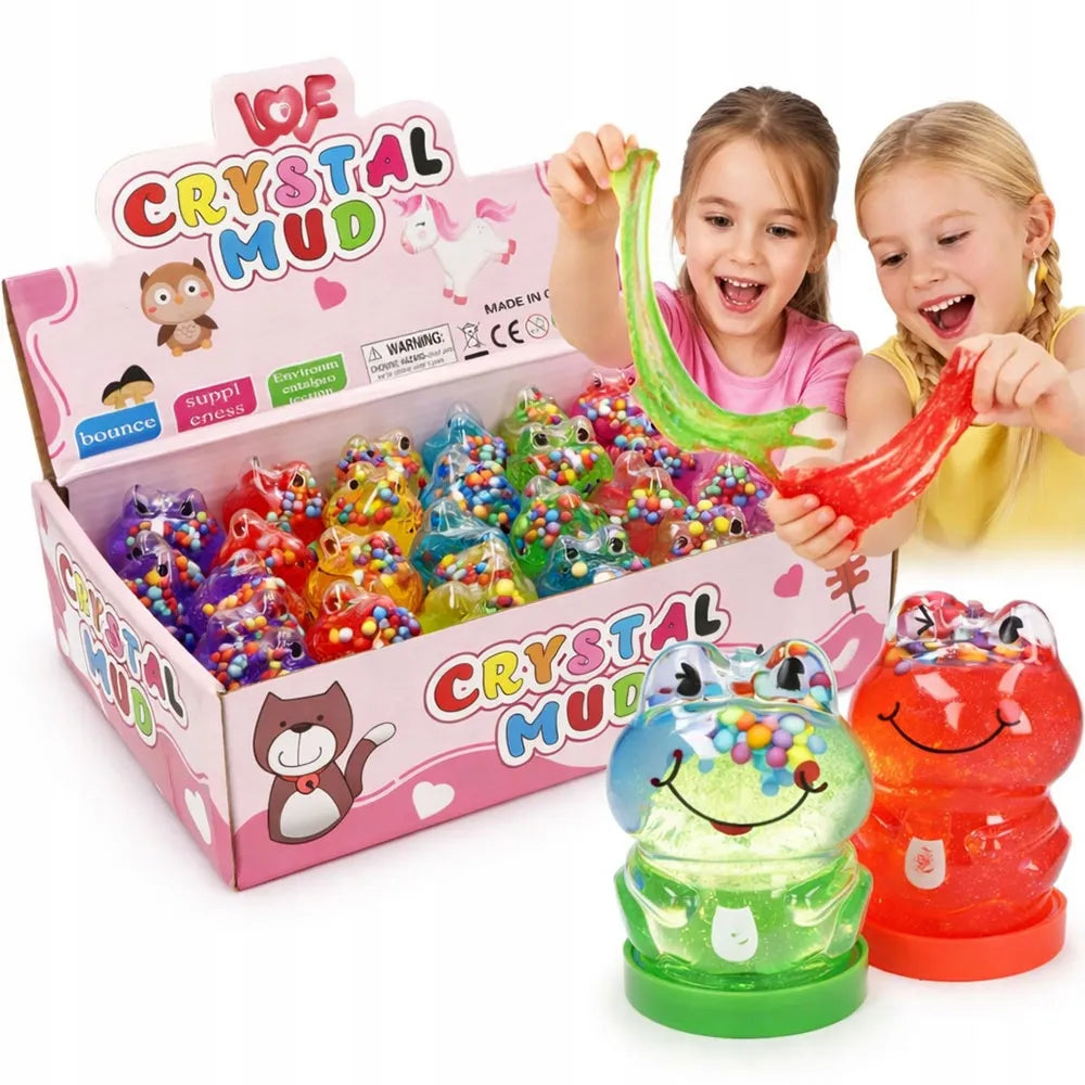 MINI GLUTEK SLIME SU BLIZGUČIAIS IR RUTULIUKAIS VARLĖ 24 VNT.
