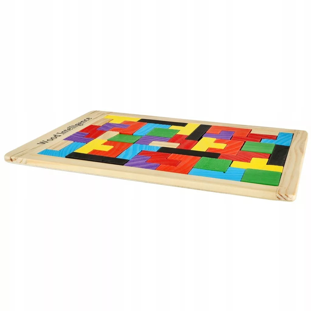 Montessori medinių kaladėlių dėlionė Tetris
