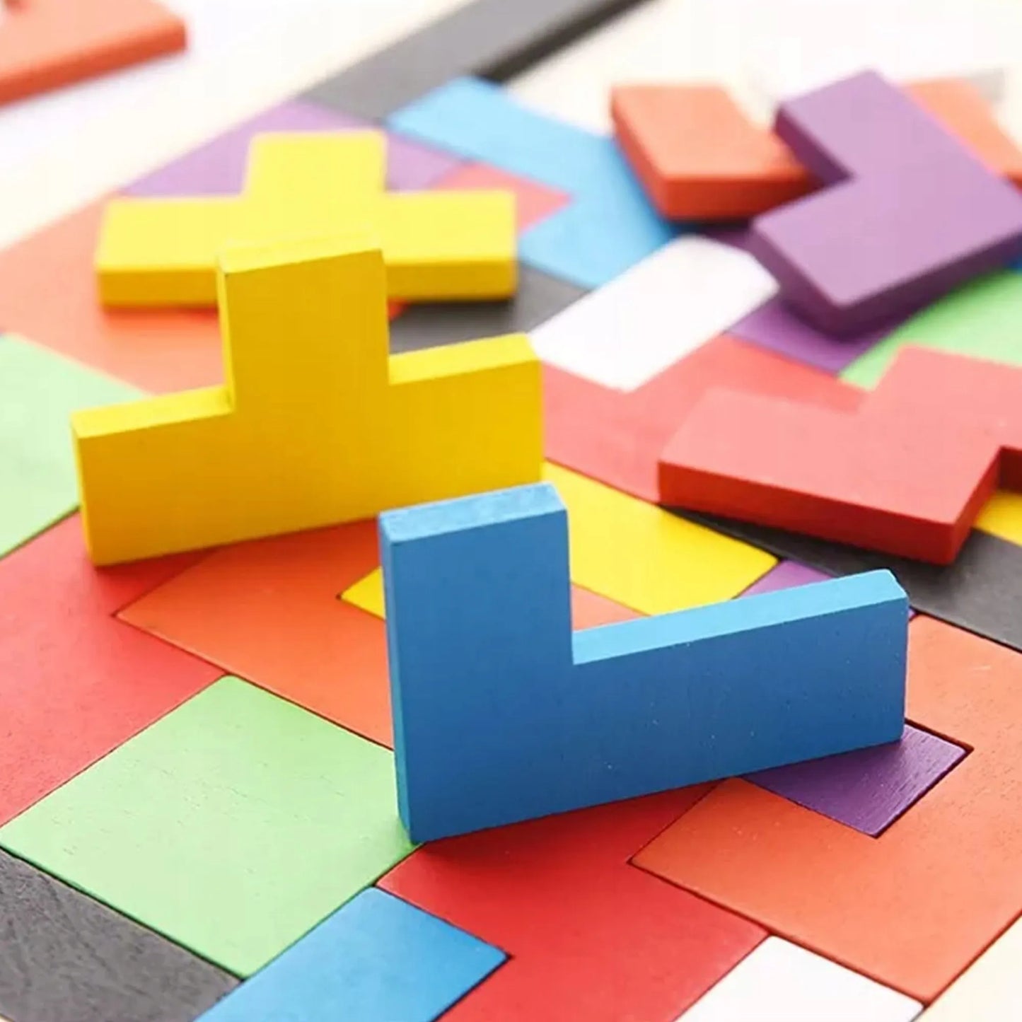 Montessori medinių kaladėlių dėlionė Tetris