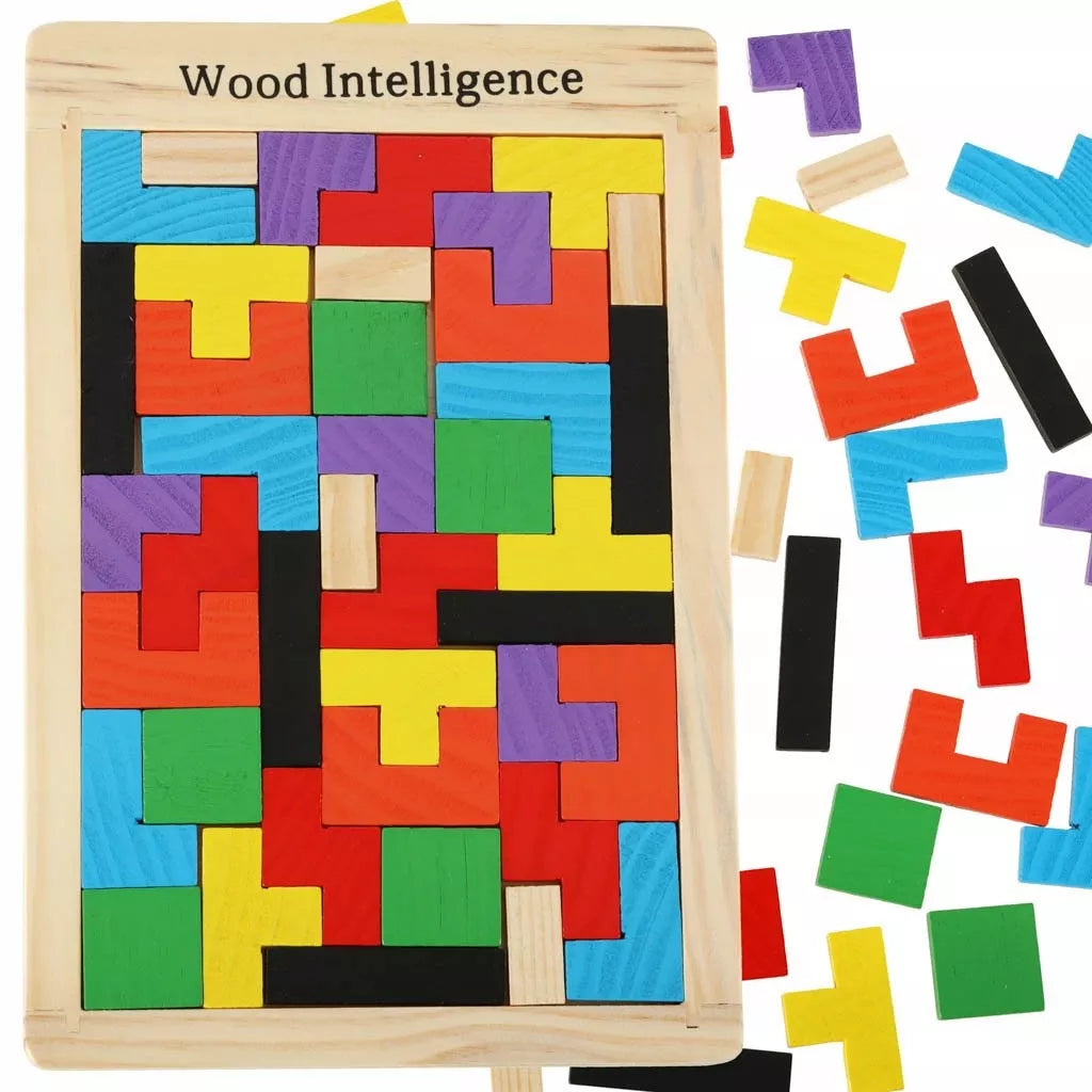 Montessori medinių kaladėlių dėlionė Tetris