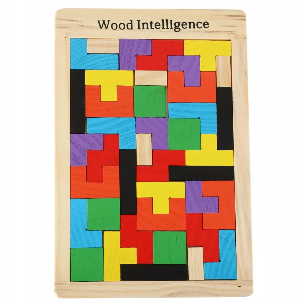 Montessori medinių kaladėlių dėlionė Tetris
