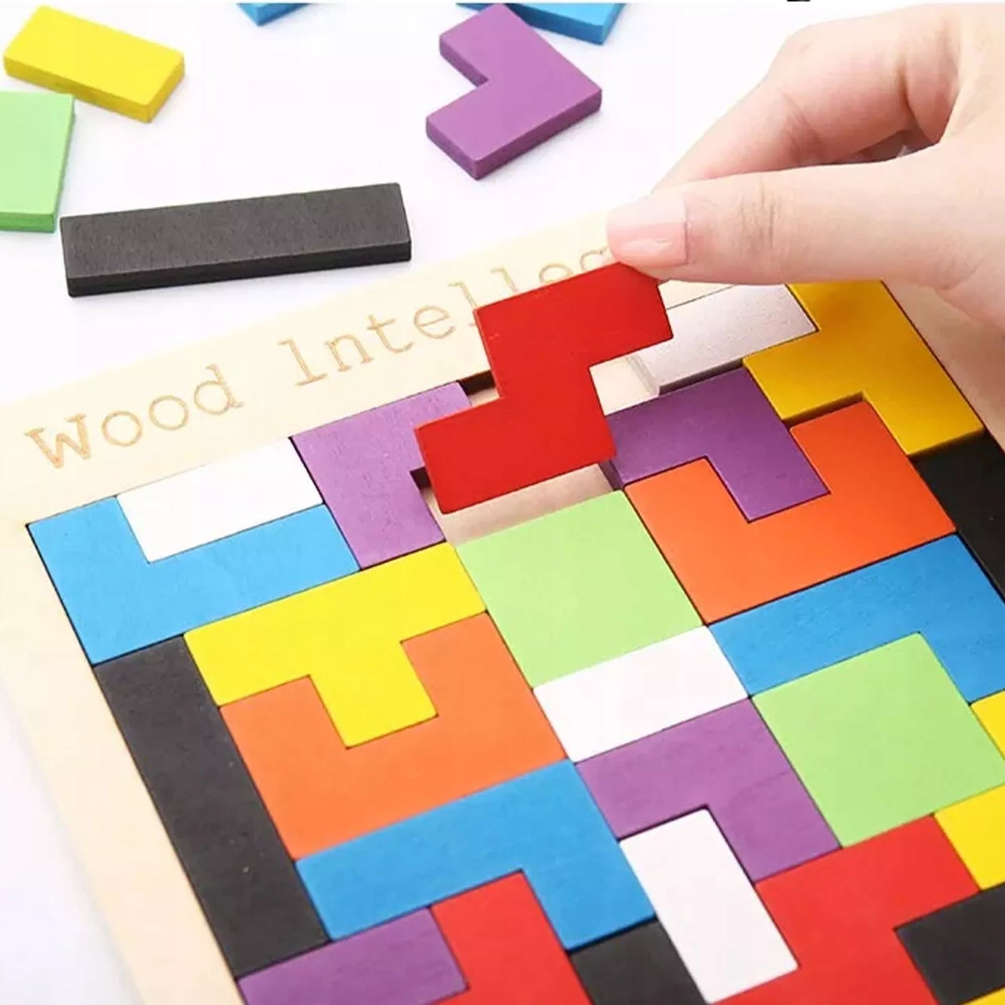 Montessori medinių kaladėlių dėlionė Tetris