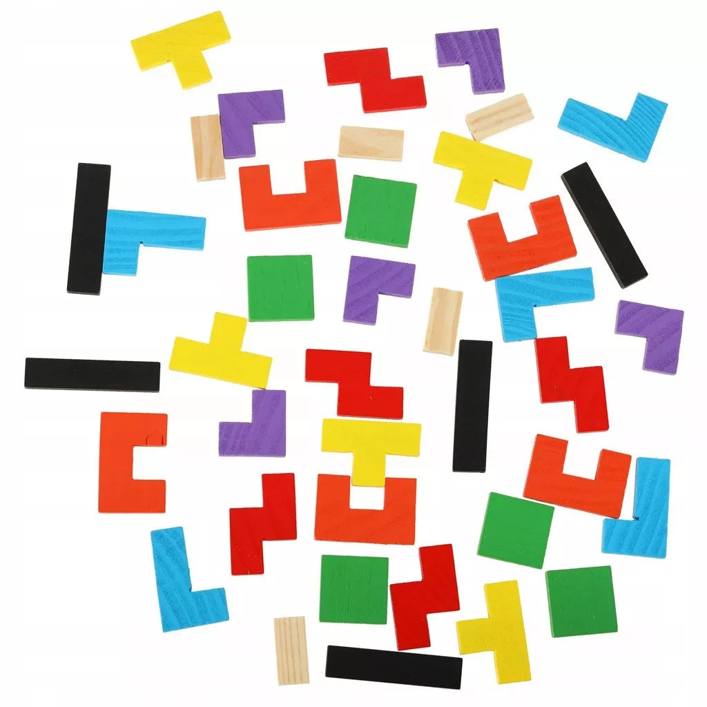 Montessori medinių kaladėlių dėlionė Tetris