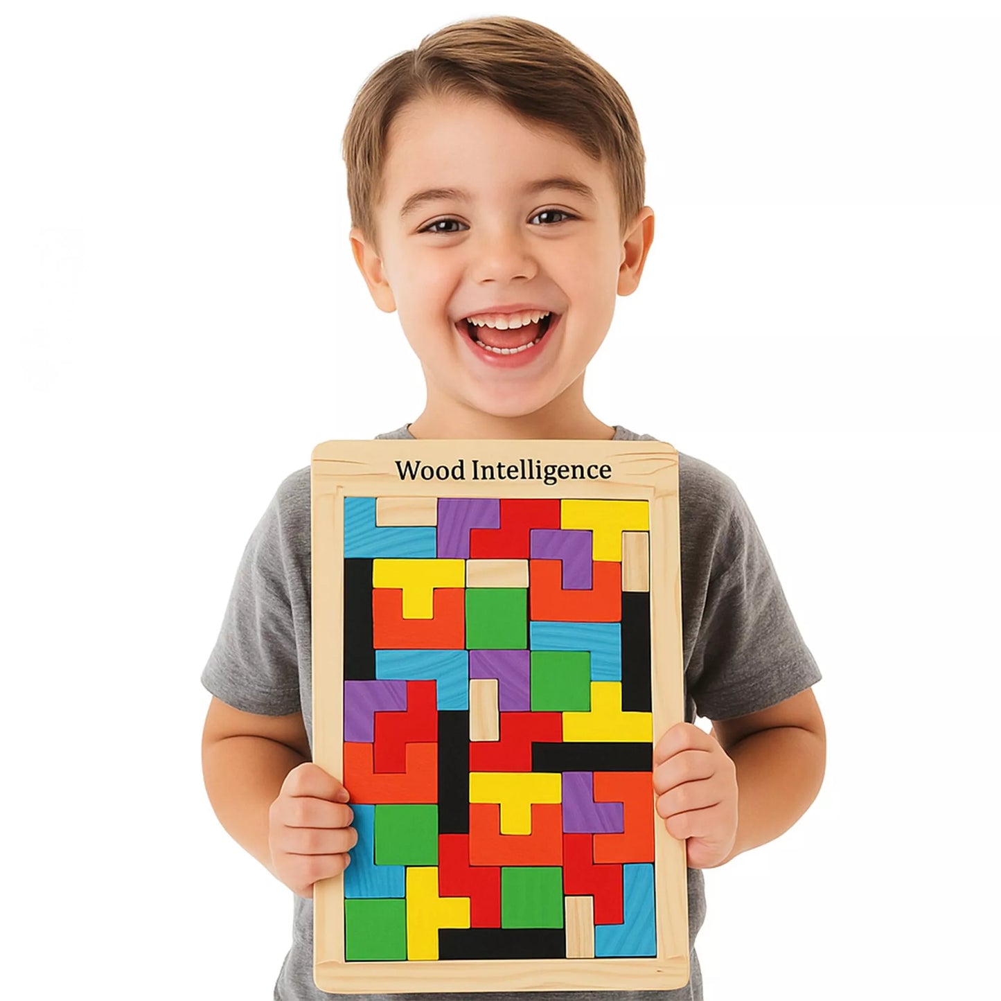 Montessori medinių kaladėlių dėlionė Tetris