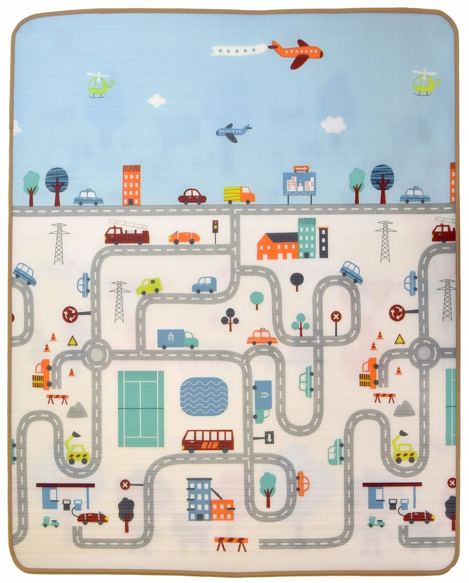 Pastelinis putplasčio kilimėlis Miestas Gatvės 180x150x1 cm