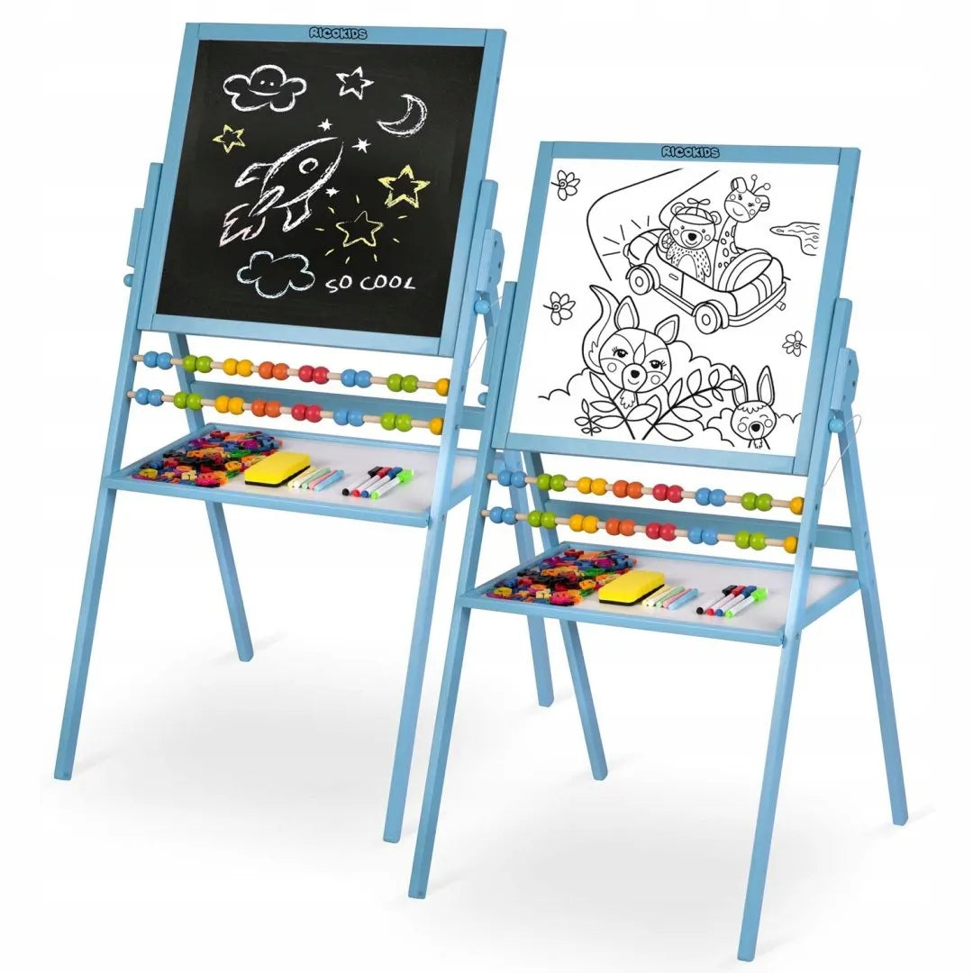 Pasukama magnetinė ir kreidinė lenta Ricokids – mėlyna