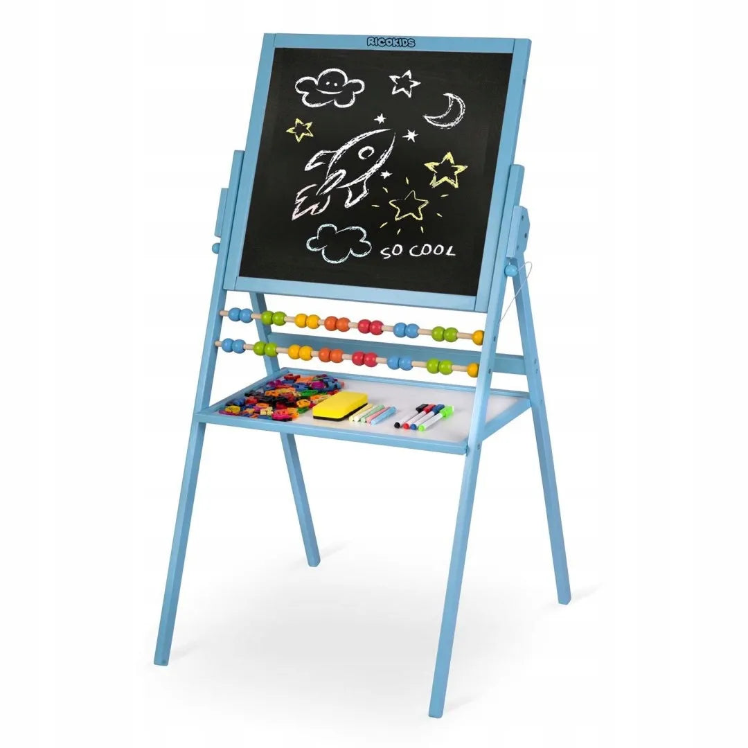Pasukama magnetinė ir kreidinė lenta Ricokids – mėlyna