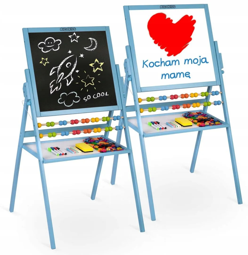 Pasukama magnetinė ir kreidinė lenta Ricokids – mėlyna