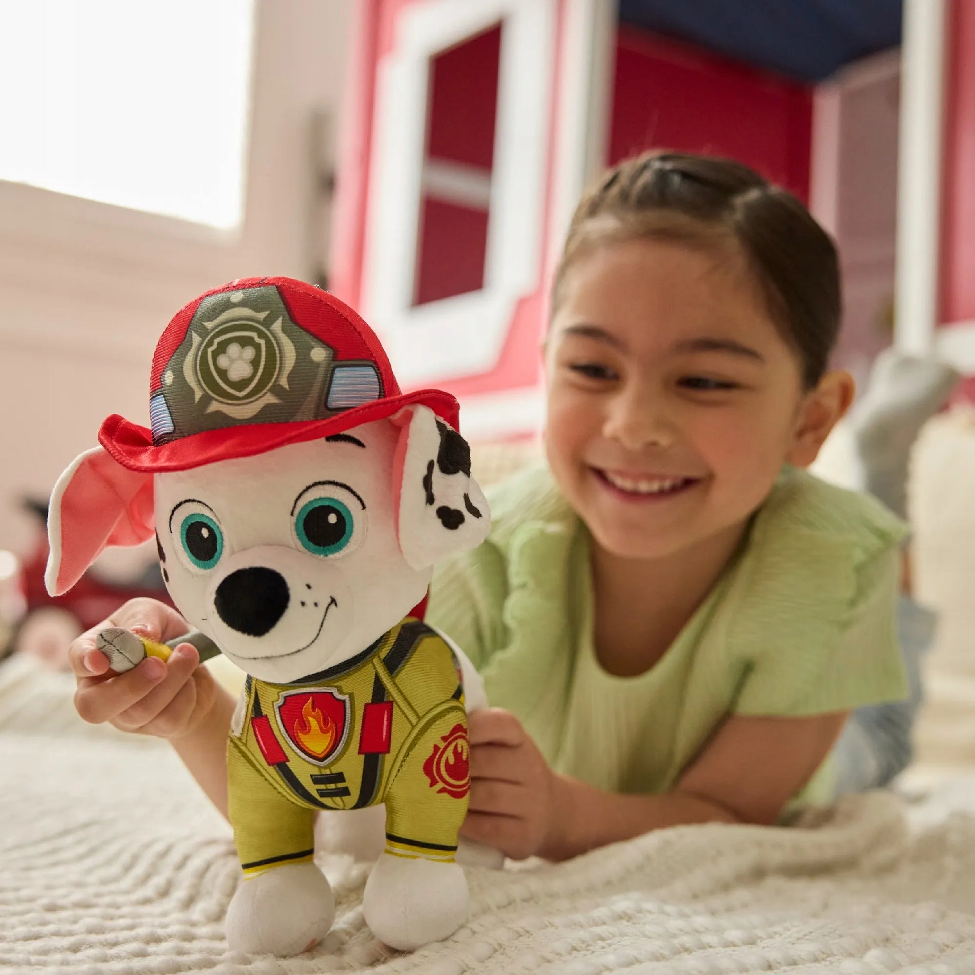 PAW PATROL MARSHALL PLIUŠINIS ŽAISLAS FIRE RESCUE DIDELIS 25 CM