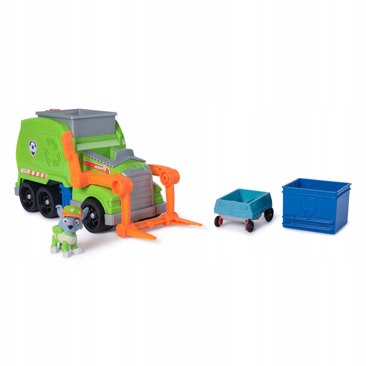 PAW Patrol transporto priemonė su figūrėle: Rocky rūšiavimo šiukšliavežė Crush N’ Roll