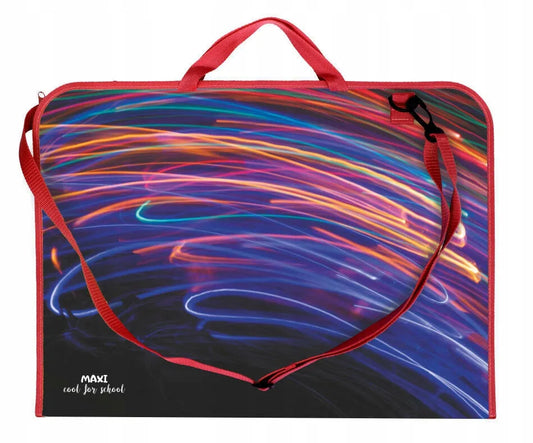 Piešinių aplankas A3 su rankena ir dirželiu, plastikinis PP Lights