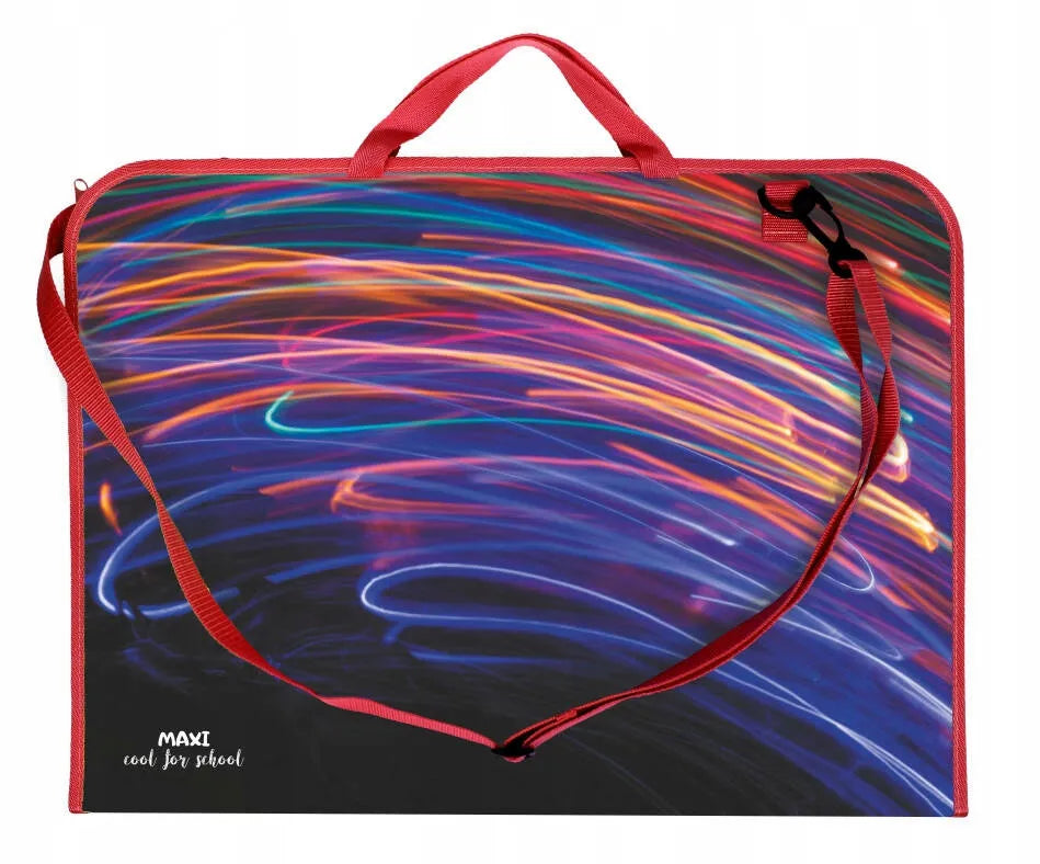 Piešinių aplankas A3 su rankena ir dirželiu, plastikinis PP Lights