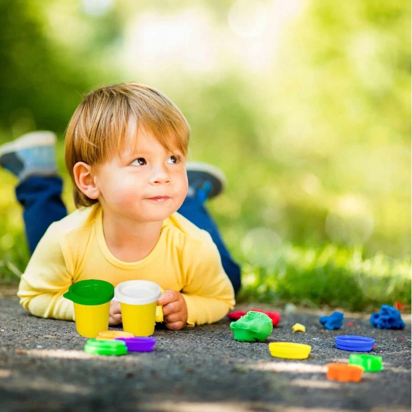 PLASTILINAS Rinkinys vaikams 5 indeliai pagrindinių spalvų