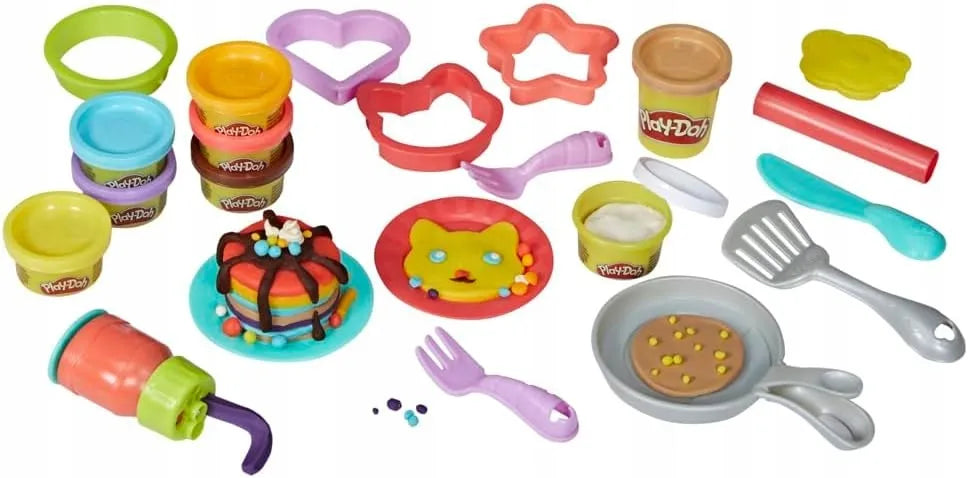 Play-Doh blynų ruošimo virtuvės rinkinys, 14 priedų ir 8 spalvos, 3+