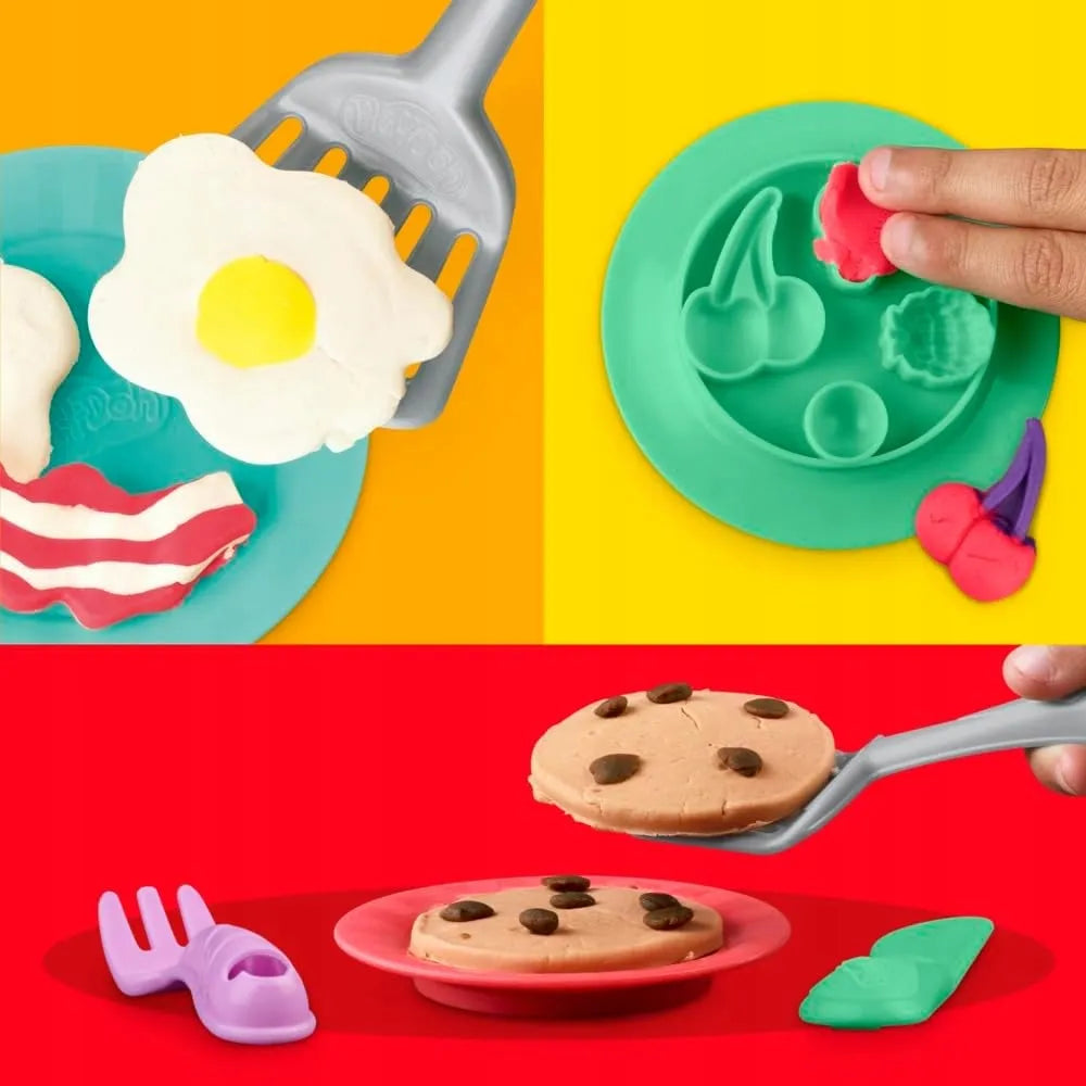 Play-Doh blynų ruošimo virtuvės rinkinys, 14 priedų ir 8 spalvos, 3+