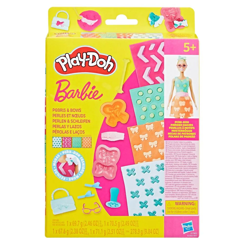 PLAY-DOH modeliavimo masės rinkinys BARBIE perlų ir kaspinų papildymo rinkinys G1365