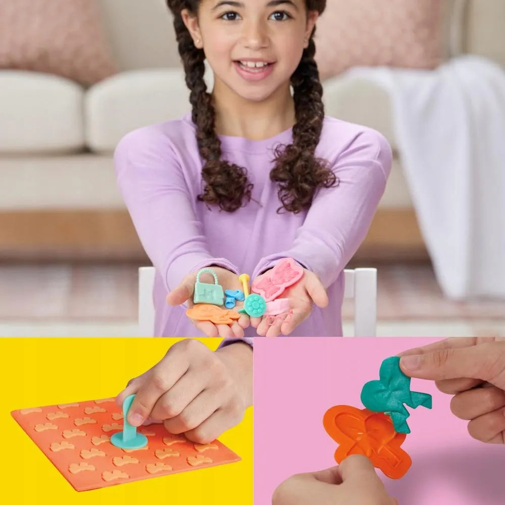 PLAY-DOH modeliavimo masės rinkinys BARBIE perlų ir kaspinų papildymo rinkinys G1365